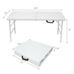 ZUN 4ft Portable Folding Table Indoor&Outdoor Maximum Weight 135KG Foldable Table for Camping White 34244176