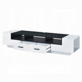 White and Black 2-Drawer TV Stand B062P209410
