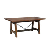 Unique Look Wood Framing 1pc Dining Table w Extension Leaf Industrial Design Casual Dining Furniture B01163512