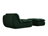 Modern Compressed Lounge Chair with Ottoman, Cozy Corduroy Recliner for Small Spaces, Living Room, W1036P251819