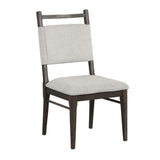 Dark Walnut Side Chairs Upholstered Seat 100% Polyester Kitchen Dining Room Set of 2pc Dining Chairs B011P321003