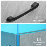 Nightstand with LED Lights, Adjustable Light Colors, Bedside Table, Side Table with 2 Drawers,Grey W2178P252969