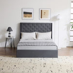 ZUN Upholstered Full Platform Storage Bed Frame with 4 Drawers, Wingback Headboard with Button Tufted 06426631