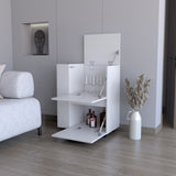 FM FURNITURE Logan Bar Cart with Two Cabinets and Open Shelves, White B128P321070