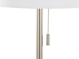 Bounty 62" Contemporary Metal Floor Lamp in Brushed Nickel with White Textured Linen Shade B202P223983