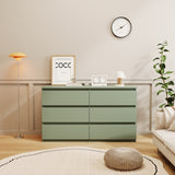 ZUN green Large 6 drawers chest of drawer dressers table W1320P179346