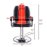 ZUN Deluxe Reclining Barber Chair with Heavy-Duty Pump for Beauty Salon Tatoo Spa Equipment WF310635JAA