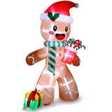 7.9 FT Lighted Christmas Inflatable Decoration, Inflatable Gingerbread Man Outdoor Decoration, Funny 39081989