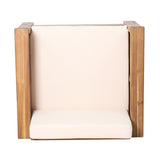 Outdoor Acacia Wood Club Chairs with Cushions, TeakBeige, 27.75"D x 32"W x 27.75"H 70692.00