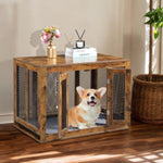 ZUN Furniture Dog Crate with Tray for Medium Dogs, Indoor Aesthetic Puppy Kennel Pet House Dog Cage with 39318532