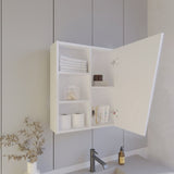 FM FURNITURE Pinedale Medicine Cabinet with Mirrored Door and Open Storage, White B128P301385