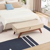 COOLMORE Teddy wool fabric, solid wood feet for solid weighing, and bed end stool with storage W1539P242722