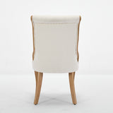 Snow Velvet Dining Chairs, Mid-Century Style with Curved Wood Trim & Sculpted Legs, Upholstered W1143P332691