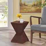 GEOMETRIC MGO SIDE TABLE,DARK BROWN COLOR N770P262073B