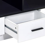 ZUN White and Black Coffee Table with Storage B062P181386