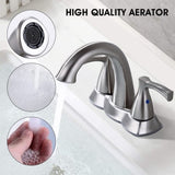 2 Handle 4 Inch Centerset Bathroom Sink Faucet with Pop-Up Drain, Brushed Nickel W122460799