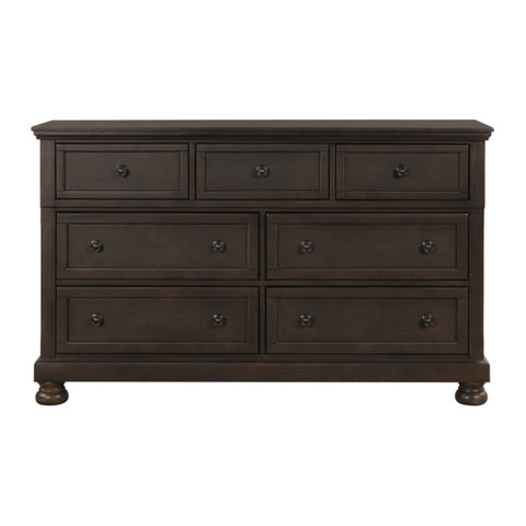 ZUN Traditional Design Bedroom Furniture 1pc Dresser of 7x Drawers Grayish Brown Finish Wooden Furniture B01166129