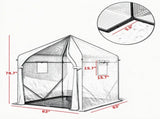 63 x 63 x 78.7 Inch Walk-in Greenhouse White Steel Frame PE Cover with Roll-Up Door & 3 Mesh Windows 43506408