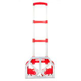 ZUN Portable Aluminium Cart Folding Dolly Push Truck Hand Collapsible Trolley Luggage Red 00180182