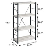 Antique White and Black 3-shelf Bookcase B062P185716