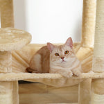 ZUN Luxury Cat Tree Cat Tower with Sisal Scratching Post, Cozy Condo, Top Perch, Hammock and Dangling 35162292