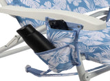 Oversized Reclining Beach Chair with Backpack Straps, Blue Palm Print 17217921