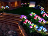 4 packs of solar lights, with 16 larger artificial lilies, multi-color color changing lights, solar 34577236