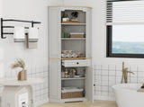 68" Tall Corner Cabinet, Freestanding Corner Storage Cabinet with 1 Door, 1 drawer and a Adjustable W282P442195