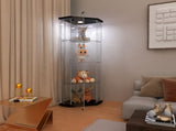Glass Display Cabinet with 4 Shelves,Pentagon,LED,Curio Cabinets for Living Room, Bedroom, Office, W1806P476368