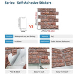 48 Pcs Red Rock Wall Peel And Stick Wallpaper Waterproof PVC Self Adhesive Decorative Easy To 84252881
