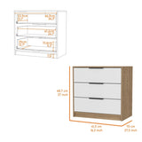 ZUN Cannon 3-Drawer Dresser White and Light Oak B06280495