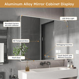 Aluminium Medicine Cabinet Mirror, 35 x 28 Inches Medicine Cabinet with 3 Colors LED Light and W2700P269440