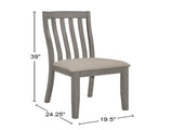 Set of 2 Dining Chairs with Upholstered Seat in Coastal Grey B016P223162