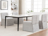Linen Dining Chairs, Modern Fabric Side Chairs for Dining Room and Kitchen, with Padded Seat and W1170P365356
