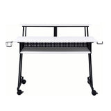 Music Recording Studio Desk with Keyboard Tray, White and Black B016P312638