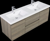 60" Floating Bathroom Vanity with Sink, Modern Wall-Mounted Bathroom Storage Vanity Cabinet with W1573P152707