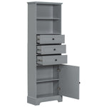 ZUN Gray Tall Storage Cabinet with 3 Drawers and Adjustable Shelves for Bathroom, Study, Office and 62014329