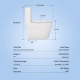1.1/1.6 GPF Dual Flush One-Piece Toilet, Button on Tank top S-trap 12 inches, Elongated Bowl with W3192P272957