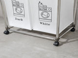 Laundry Basket 2 Tier Clothes Sorter with 4 Removable Bags to Organize Clothes, With Four Wheels, 68926337