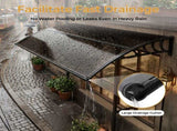 Awning for Door Entrance with Drainage Sink, 40x60 Inch Window Canopy Exterior, UV Rain Snow 40055087