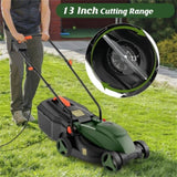 10 ampere 13 inch electric rope lawn mower with dual safety switches -Green 60277604