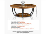 Round Coffee Table, Modern 2-Tier Wooden Center Table with Open Storage, Minimalist Metal 36740458