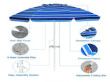 7.2 Feet Outdoor Beach Umbrella with Tilt Mechanism 34695435