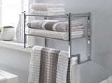 2 Tier Wall Mounted Metal Shelf with Towel Rack 13879388