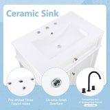 30" Bathroom Vanity with Sink, One Tip-out Drawer, Three Drawers, Door Shelf, Soft Closing Door, N759P227429K