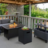 41*41*53.5cm Square Black Gas Storage Garden Iron Side Table 68938570