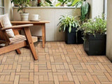 Wood Plastic Composite Deck Tiles Set of 20pcs, Composite Decking Resist Rust, Patio Flooring W2805P205346