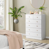 ZUN Modern Simple 6-Drawer Dresser White 92555143