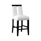 Set of 2 Chairs Black And White Leatherette Beautiful Padded Counter height Chairs Slit Back Design HS11CM3559PC-ID-AHD