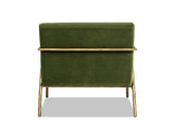Aerin 24.5" Hammered Brass Upholstered Accent Arm Chair, Olive Green Performance Velvet B2719P238266